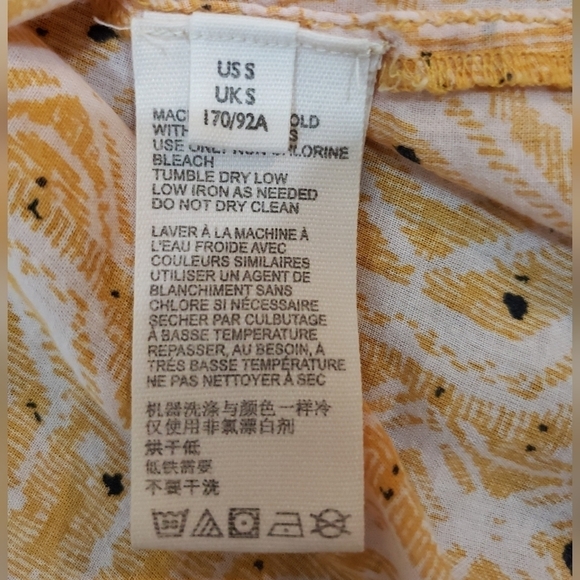 Free People~Woman S~Ochre Yellow Boho Tunic Smocked Henley CropTop Cotton. - Picture 13 of 13